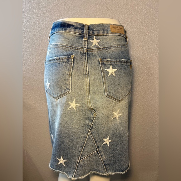 VELVET Heart denim Yelena Classic Fit Star button up Skirt vintage! - Picture 4 of 15